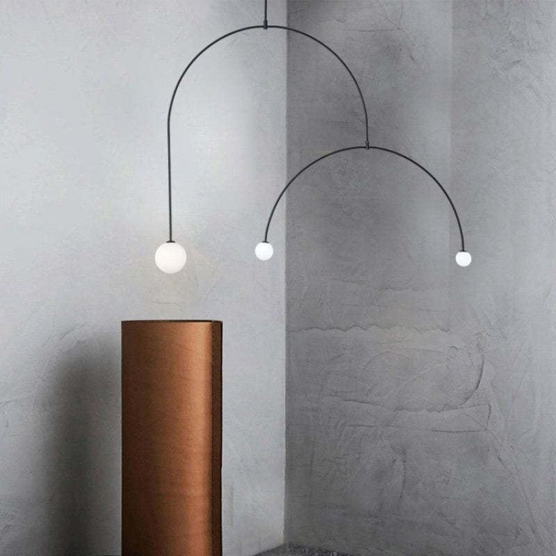 Avi Minimalist Linear Metal Pendant Light, Black - Lumpaz