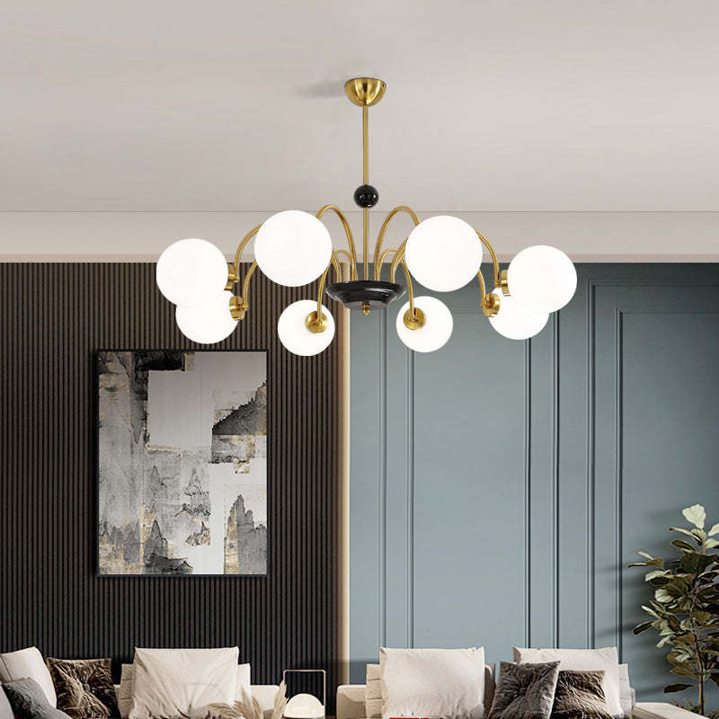 Modern Globe Glass Art Deco Chandelier, Living Room - Lumpaz