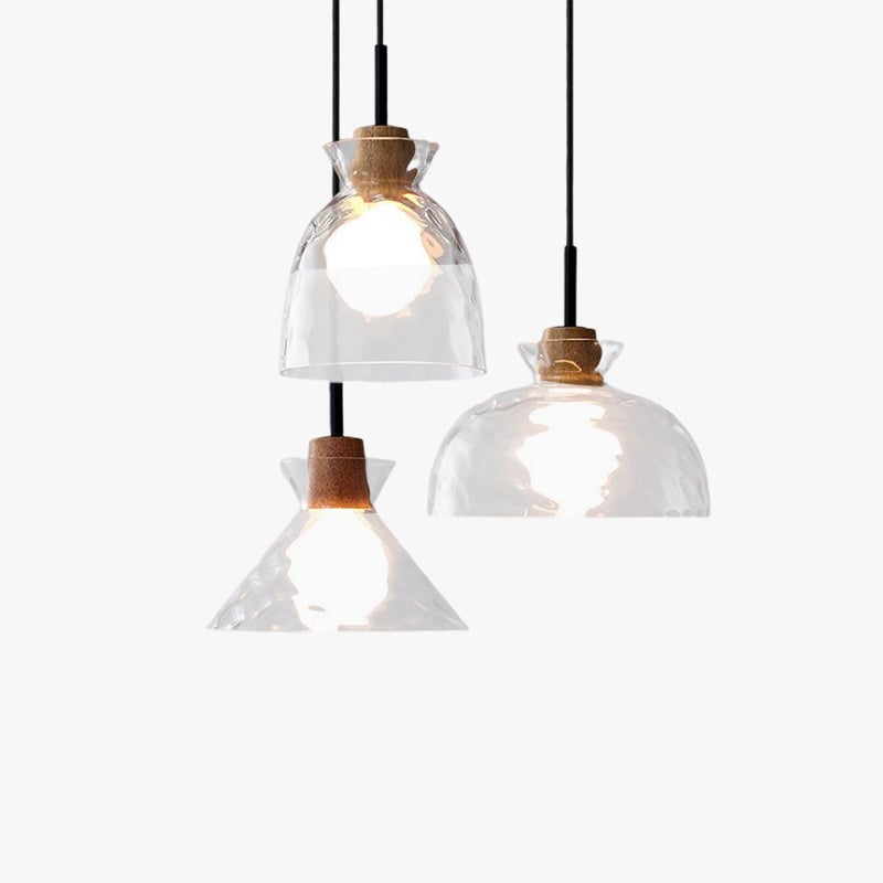 Levy Minimalist Geometric Glass Pendant Light, Dining Room - Lumpaz