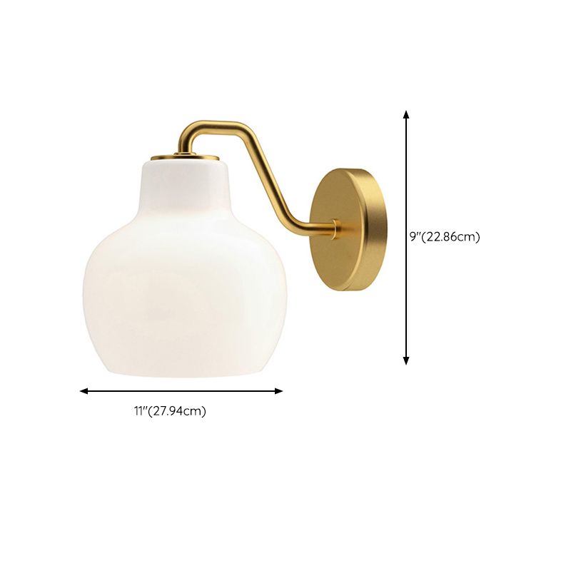 Hailie Vintage Dome LED Metal/Glass Wall Lamp For Mirror, White - Lumpaz