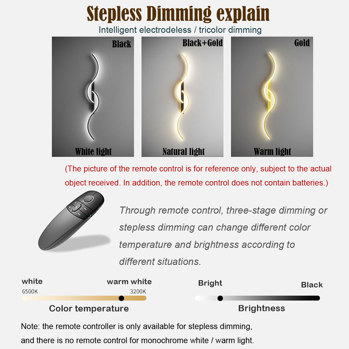 Modern Linear Wave Bedroom Wall Lamp Black/Gold Living Room - Lumpaz