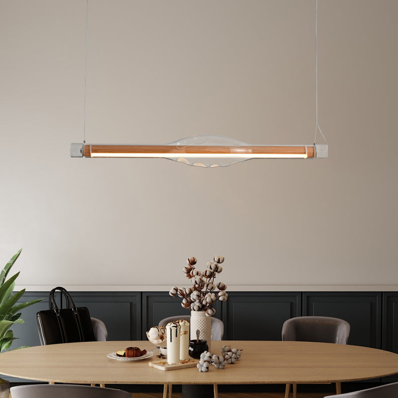 Edge Modern Tubular Metal Pendant Light, Red/Brown - Lumpaz