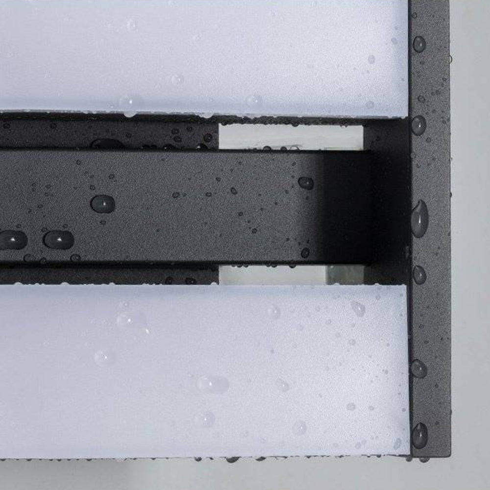 Orr Mondern Rectangular Rotatable Metal Outdoor Wall Lamp, Black - Lumpaz