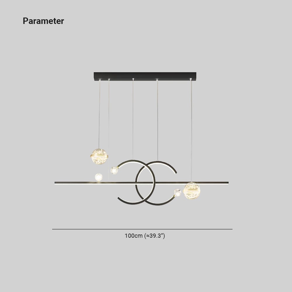 Madina Modern Pendant Light Double-C Gold/Black Dining Room - Lumpaz