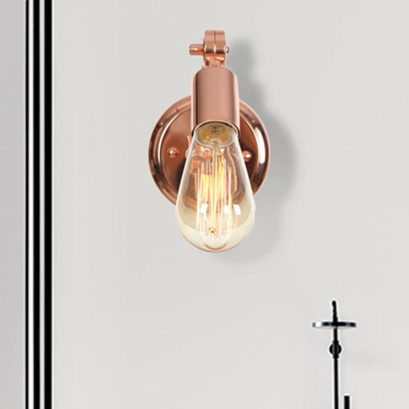 Alessio Wall Lamp Bulb Wooden Adjustable Makeup Gold, Living Room - Lumpaz