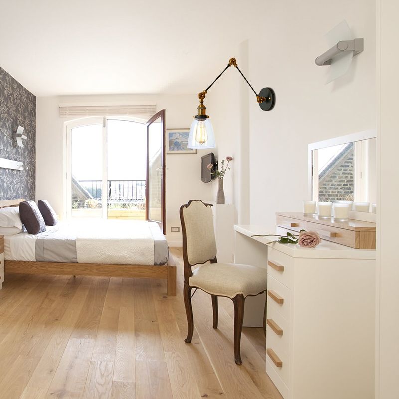 Alessio Wall Lamp Tapered, Modern, Glass/Metal Adjustable, 4 Color, Living Room - Lumpaz