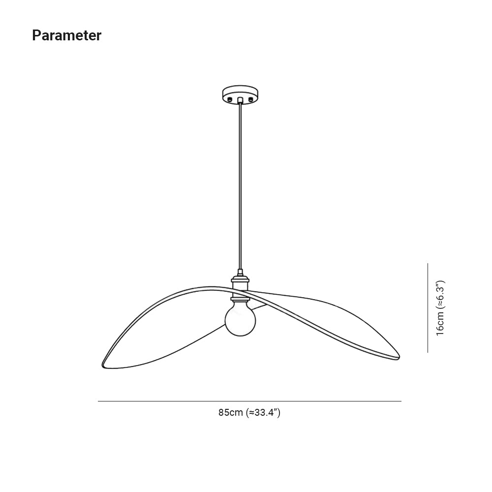 Ozawa Curved Art Pendant Light, Metal & Wood - Lumpaz