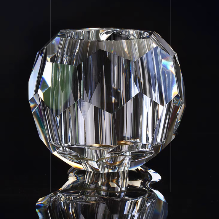 Luxury Globe Metal/Glass Pendant Light, Clear, Bedroom - Lumpaz