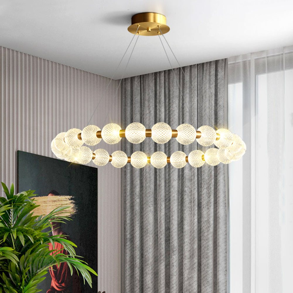 Marilyn Design Ring Metal Pendant Light, Gold, Aluminium/Acrylic - Lumpaz