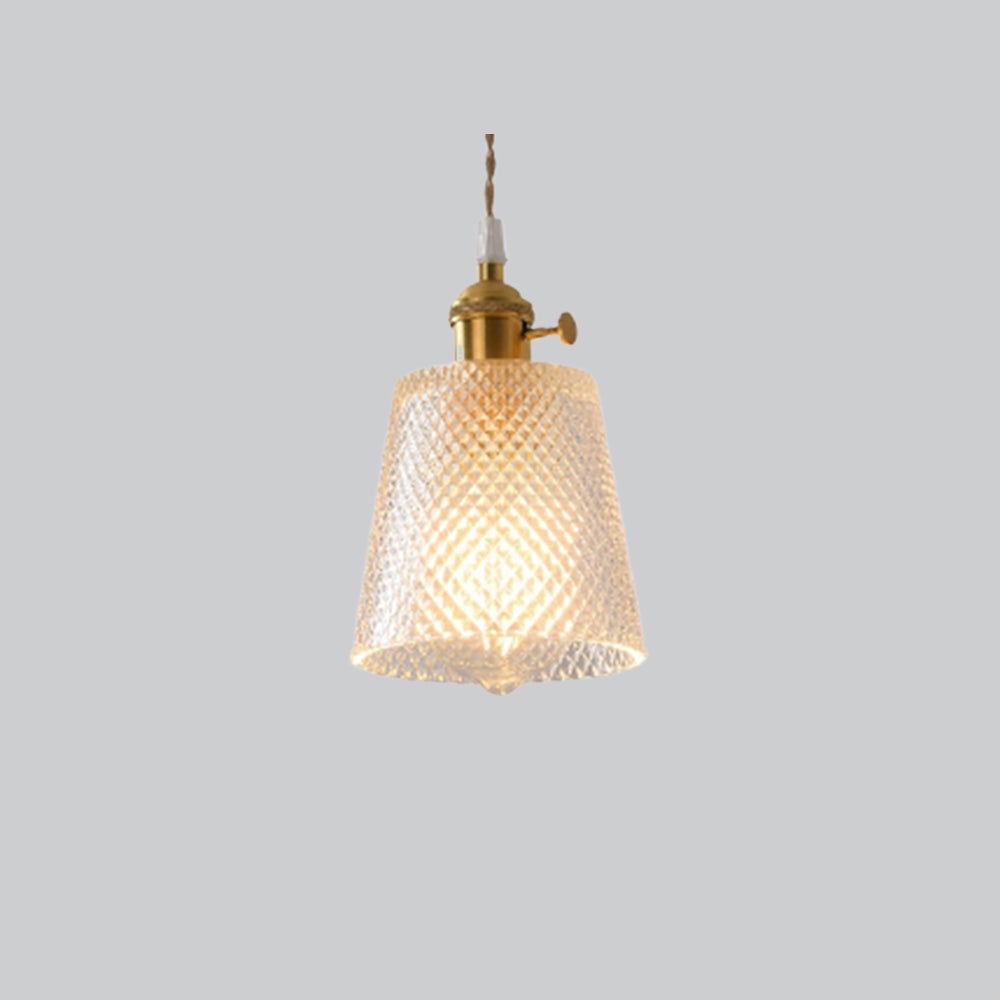 Hailie Art Deco Blown Brass & Glass Pendant Light, 7 Styles - Lumpaz