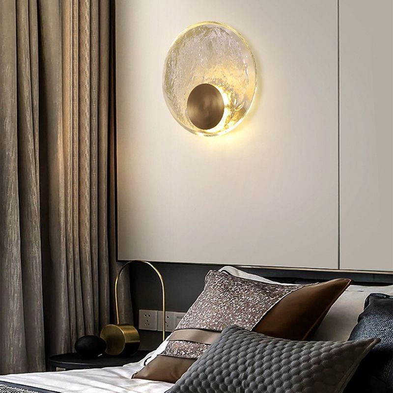 Kristy Art Deco Globe Crystal&Metal Bedroom Wall Lamp, Gold - Lumpaz