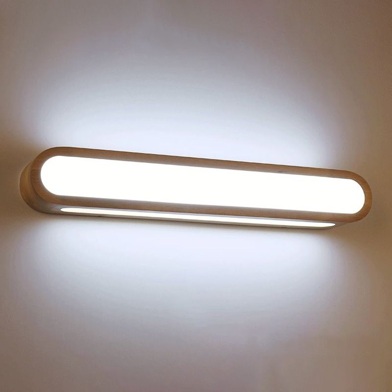 Ozawa Rectangular Wooden Energy Saving Oblong Wall Lamp - Lumpaz