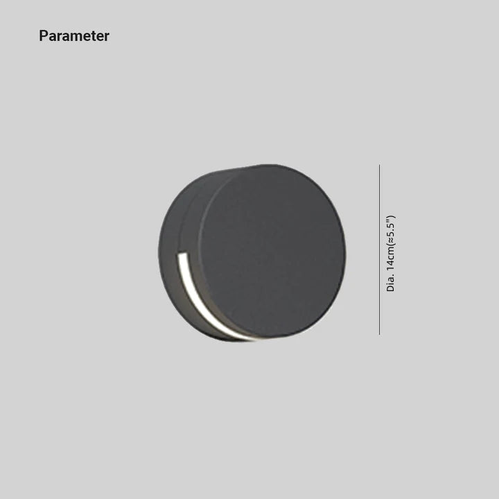 Orr Modern Minimalist Round Metal/Glass Waterproof Outdoor Wall Lamp, Black - Lumpaz