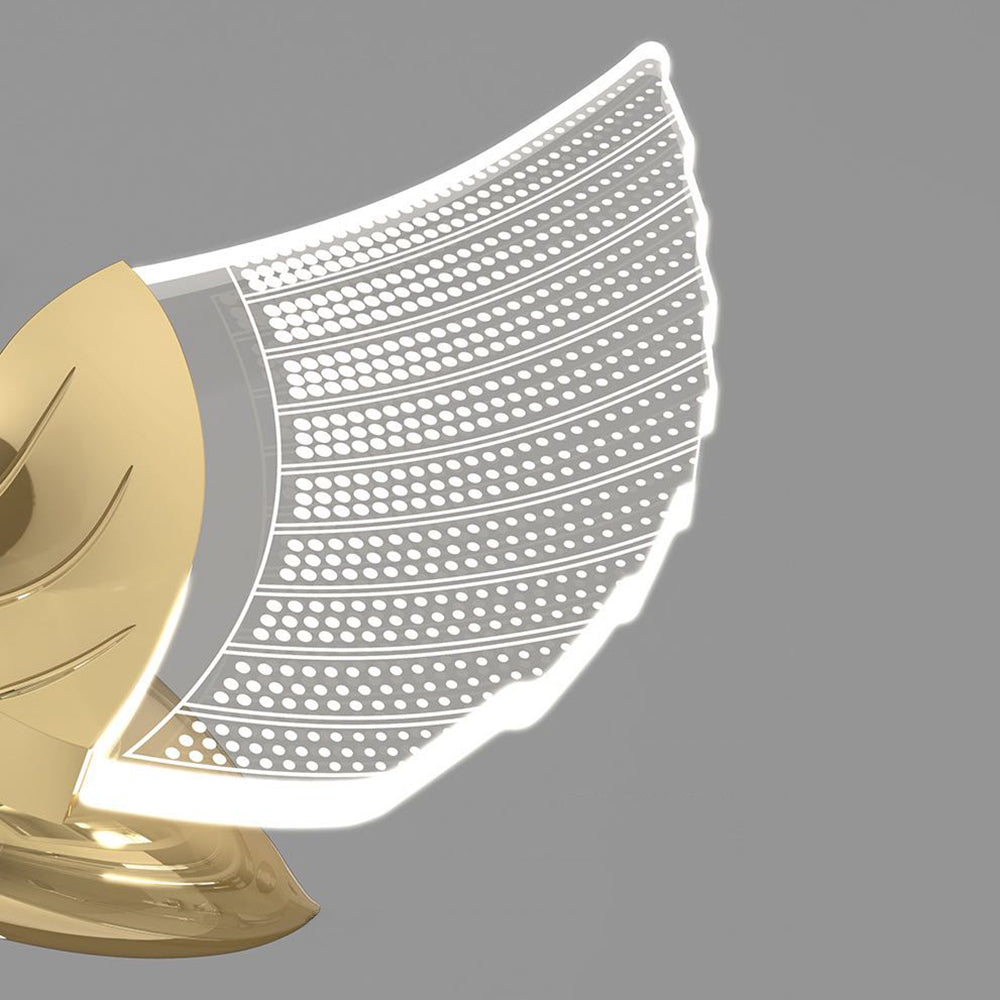 Kady Art Deco Swan Acrylic/Metal Wall Lamp, Gold/Rose Gold - Lumpaz