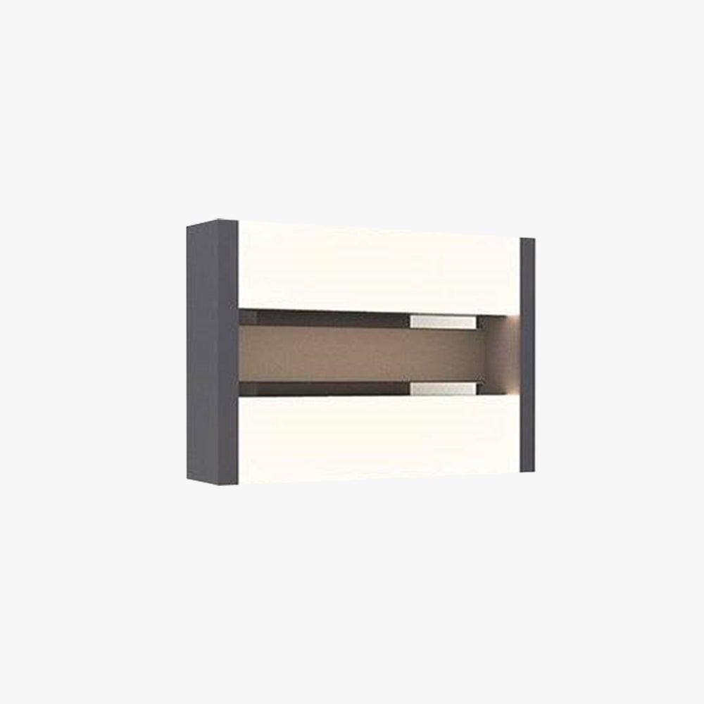 Orr Mondern Rectangular Rotatable Metal Outdoor Wall Lamp, Black - Lumpaz