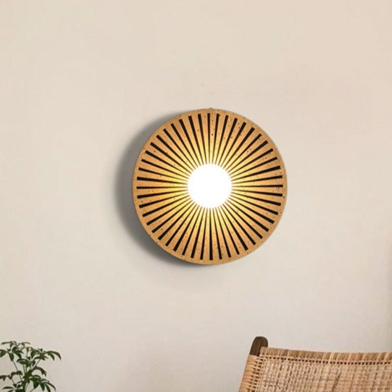 Morandi Vintage LED Wall Lamp Circle Resin Living Room Bedroom - Lumpaz