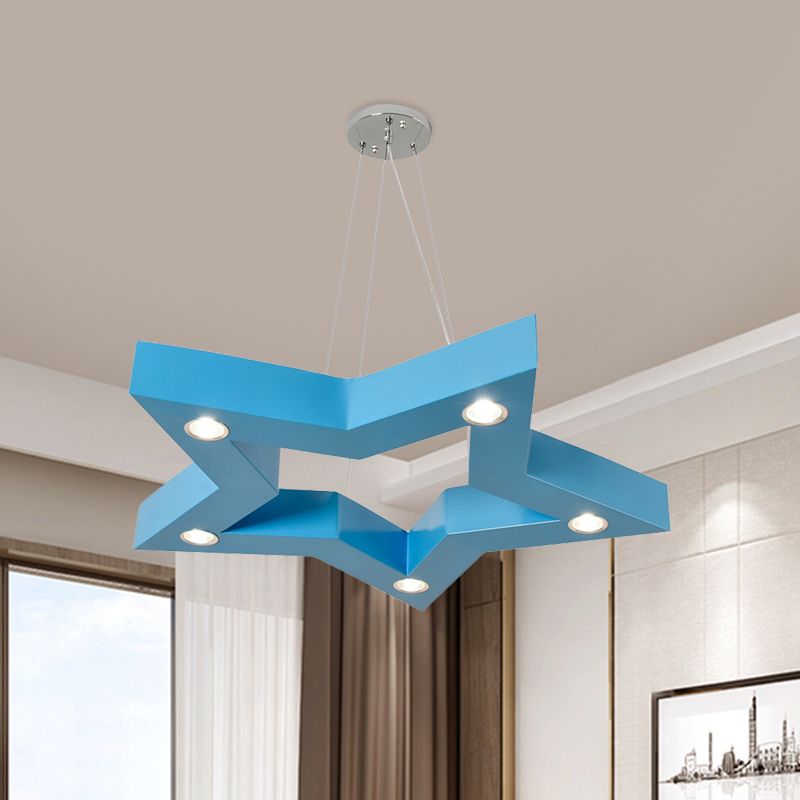Minori Five-Pointed Star Colorful Metal Kids Pendant Light - Lumpaz