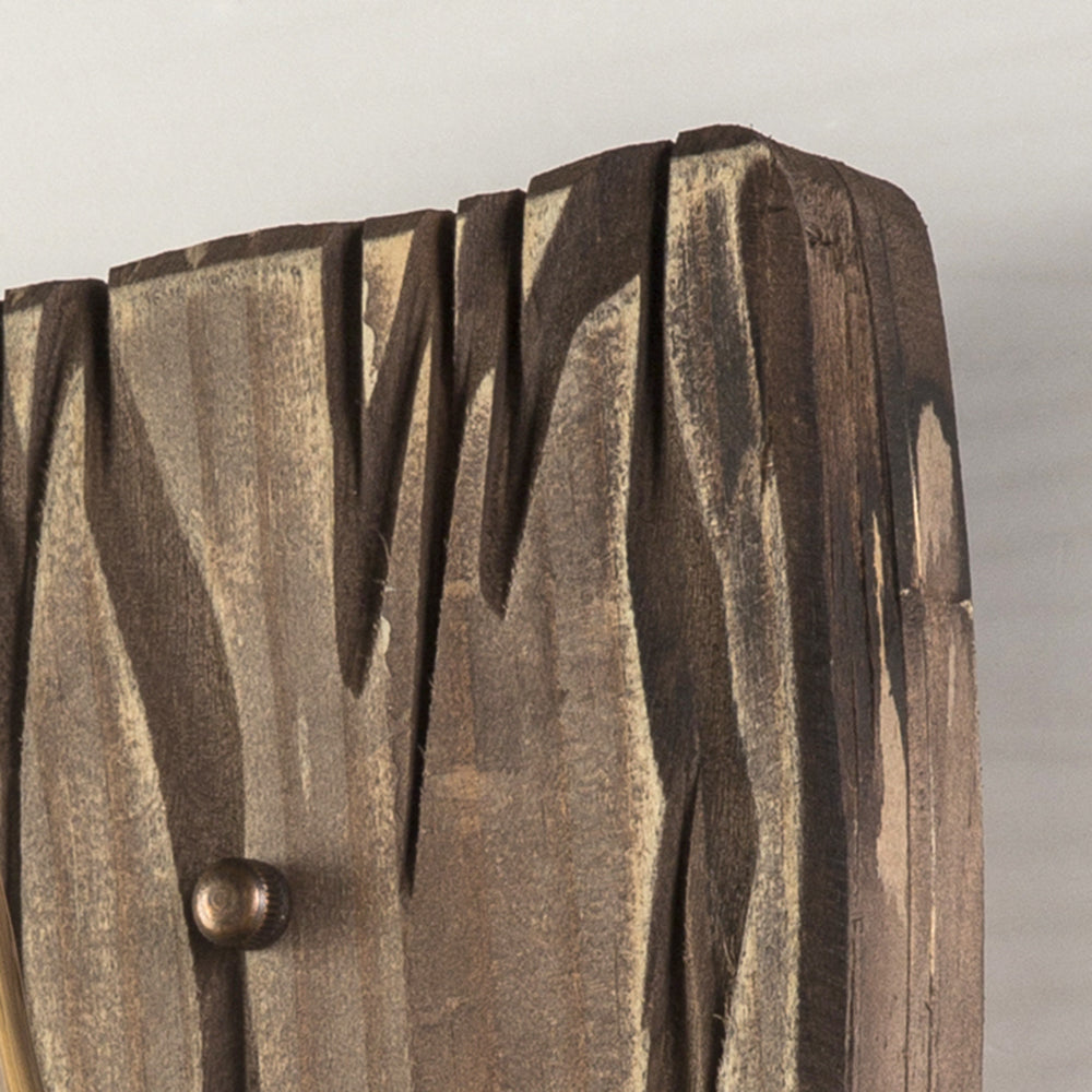 Austin Wall Lamp Vintage Candle Wooden Glass, Bedroom - Lumpaz