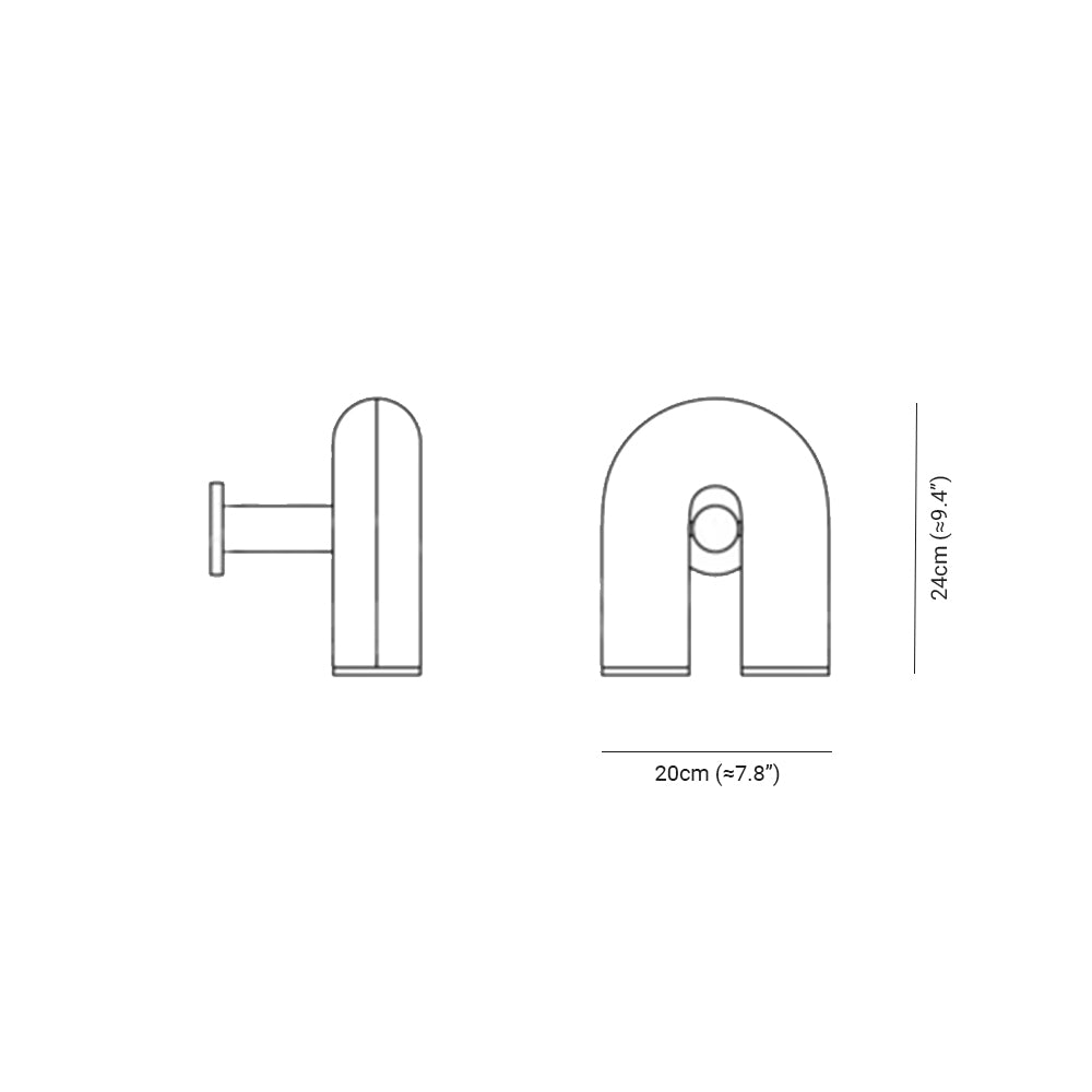 Felix Wall Lamp U-shaped Design LED Metal, Black/Blue/Gray/Red, Bedroom - Lumpaz