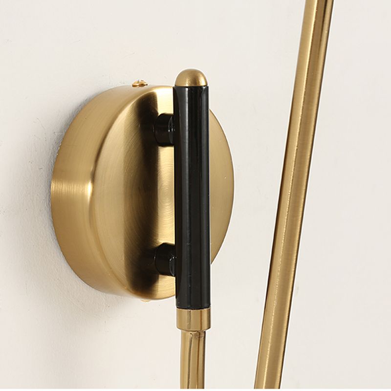 Brady Industrial Swing Arm Vanity Wall Lamp, Black/Gold - Lumpaz