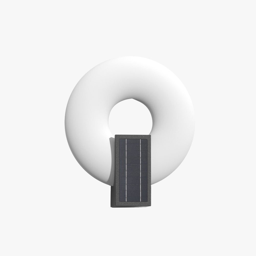 Isaac Modern Metal/Acrylic Solar Waterproof Outdoor Wall Lamp, Black/White - Lumpaz