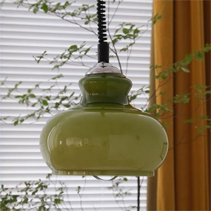 Hailie Retro Simple Adjustable Pendant Light Living Room Green White Brown - Lumpaz