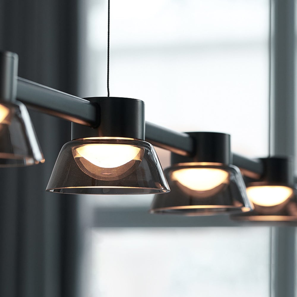 Evette Modern Linear Metal Pendant Light,Black - Lumpaz