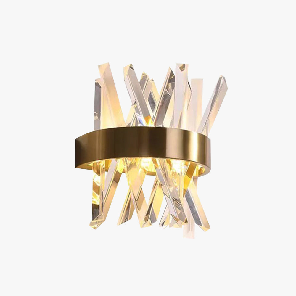 Marilyn Decorative Geometric Crystal/Metal Wall Lamp, Gold - Lumpaz