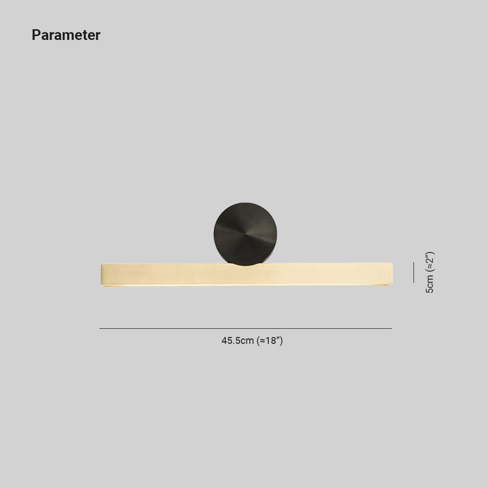 Edge Modern Geometric Metal Wall Lamp, Black & Gold, Bedroom - Lumpaz