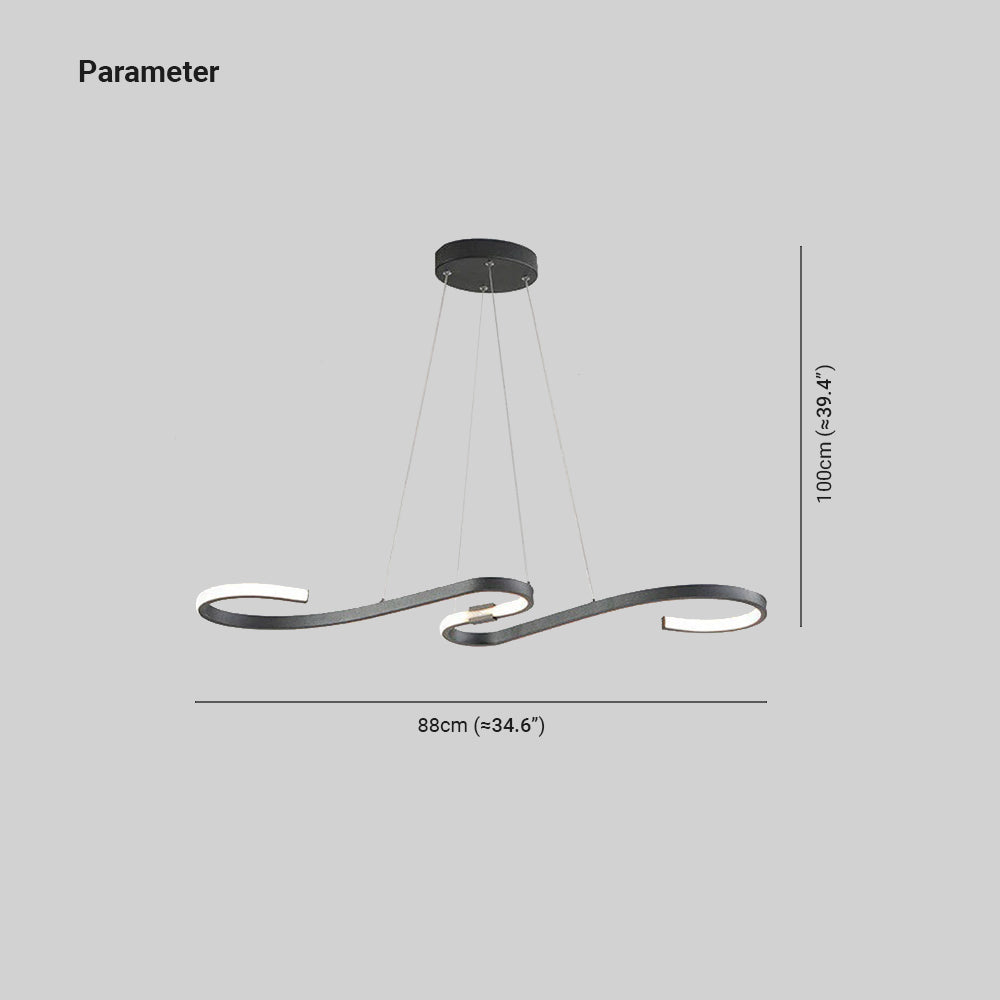 Post Modern Metal Linear Pendant Light, Black/White - Lumpaz