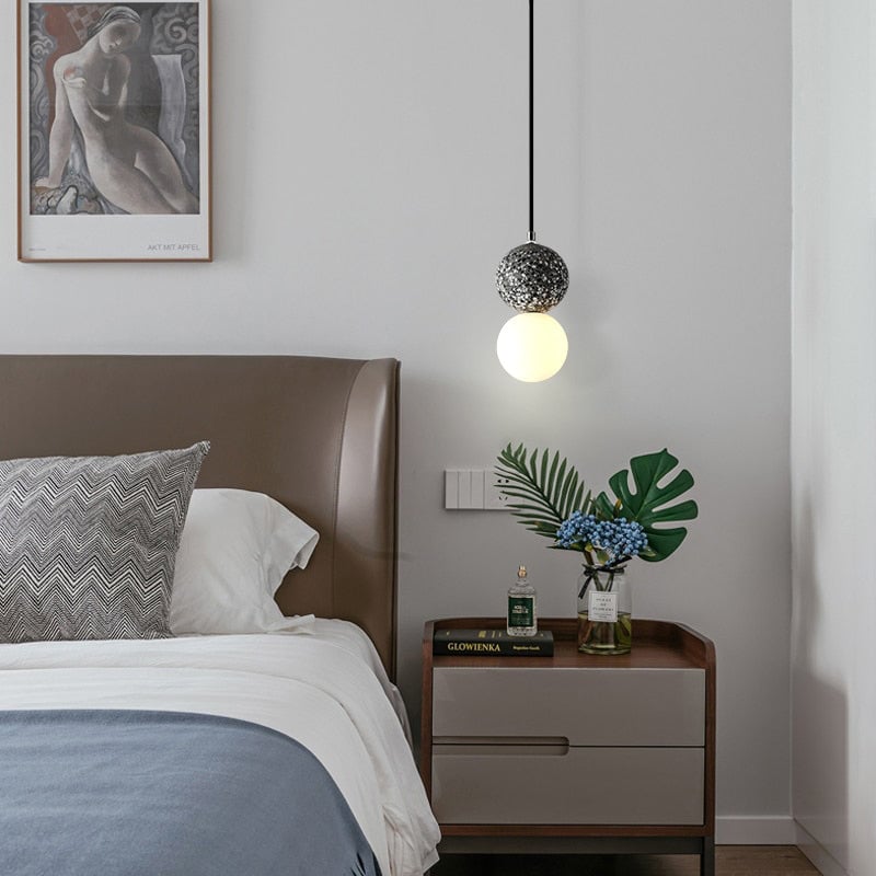 Valentina Single Globe Colorful Pendant Light, Dolomite, LED - Lumpaz