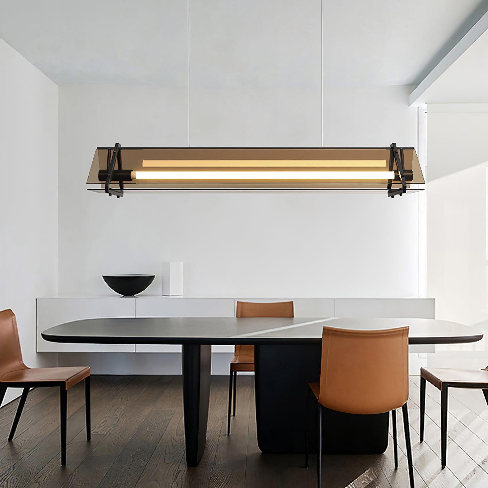 Edge Industrial Triangle Metal/Glass Pendant Light, Gold - Lumpaz
