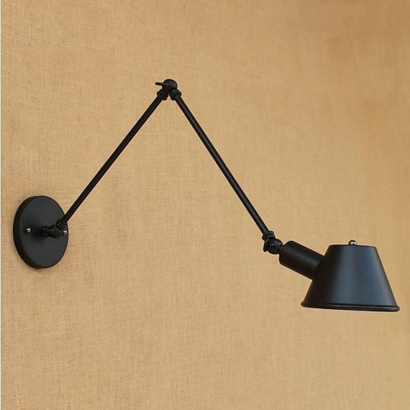 Brady Rotatable Wall Lamp with Swing Arm, Black/Rust - Lumpaz