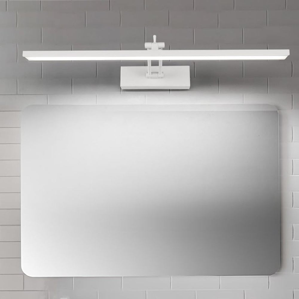 Edge Minimalist Rectangular Metal Wall Lamp, White/Black, Bathroom - Lumpaz