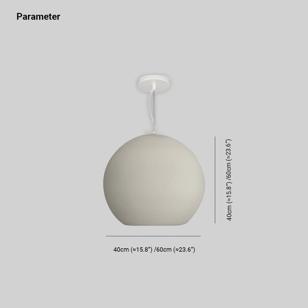 Byers Simple Ball Shape Metal Pendant Light, White/Gray - Lumpaz