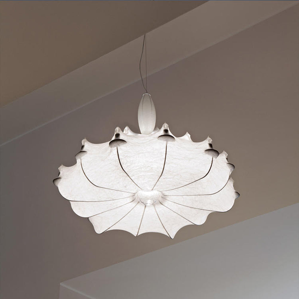 Renée Modern Artificial Silk/Metal Pendant Light,  White - Lumpaz