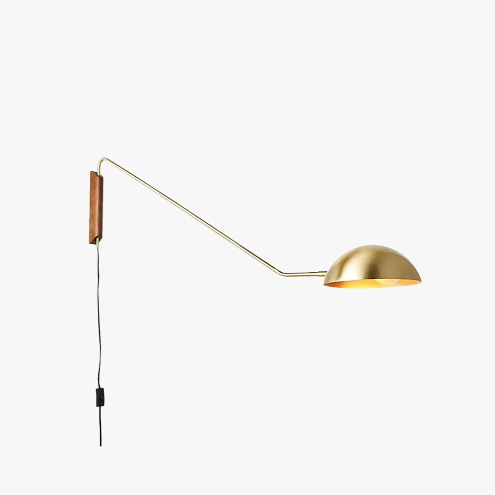 Brady Wall Lamp Modern, Metal Adjustable, Black/Gold, Living Room - Lumpaz