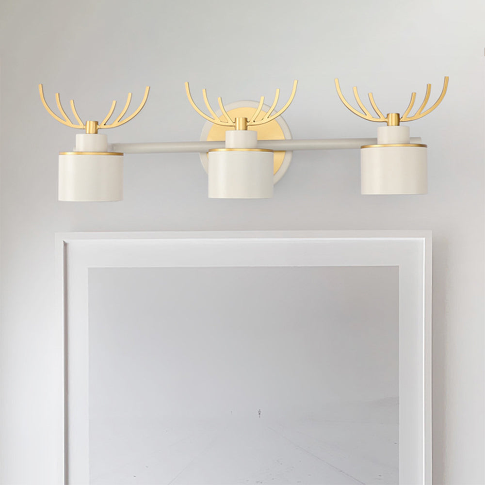 Leigh Modern Deer Metal/Acrylic Wall Lamp, Gold & White, Bathroom - Lumpaz