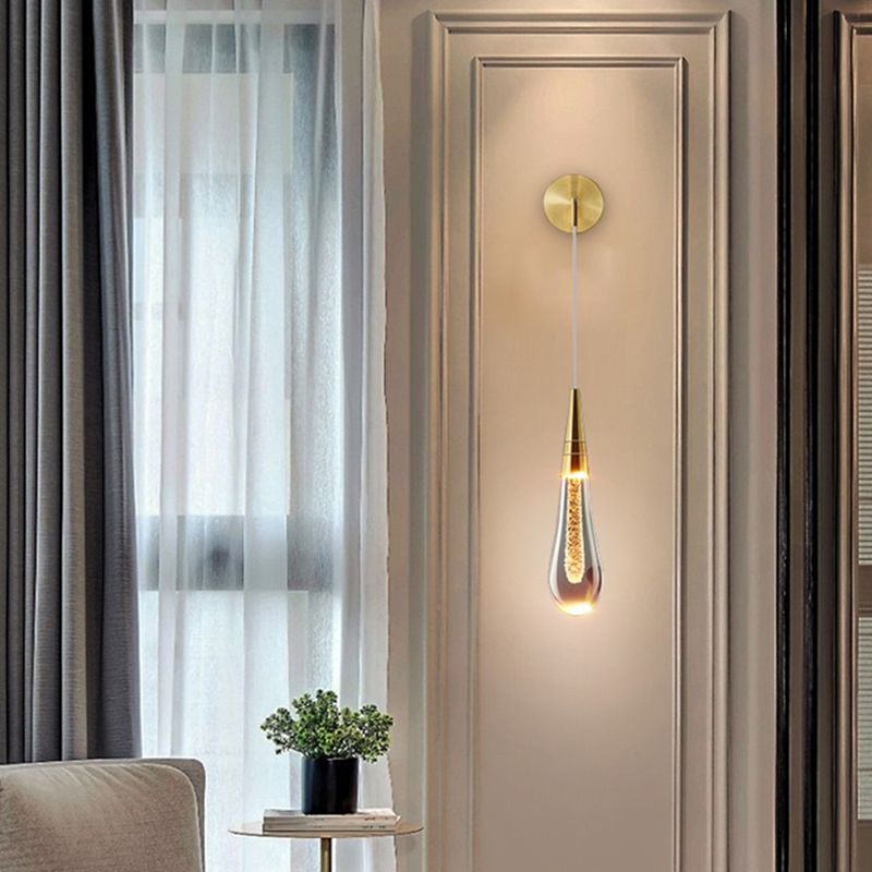Marilyn Modern Water Drop Wall Lamp, Black/Gold - Lumpaz