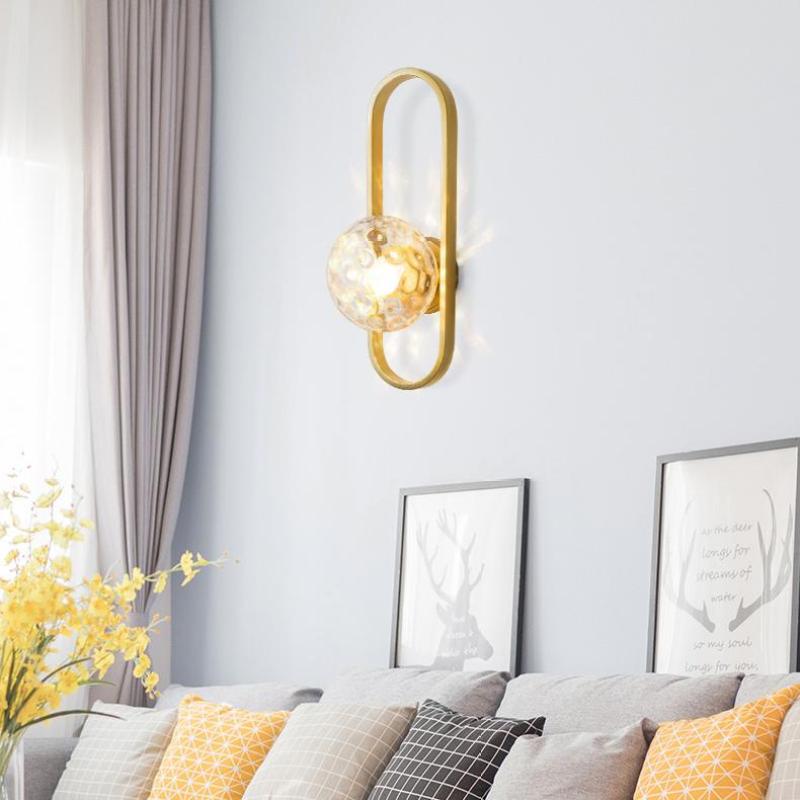 Valentina Modern Globe Bedside Wall Lamp Mount for Bedroom & Reading Room, Gold/Black - Lumpaz