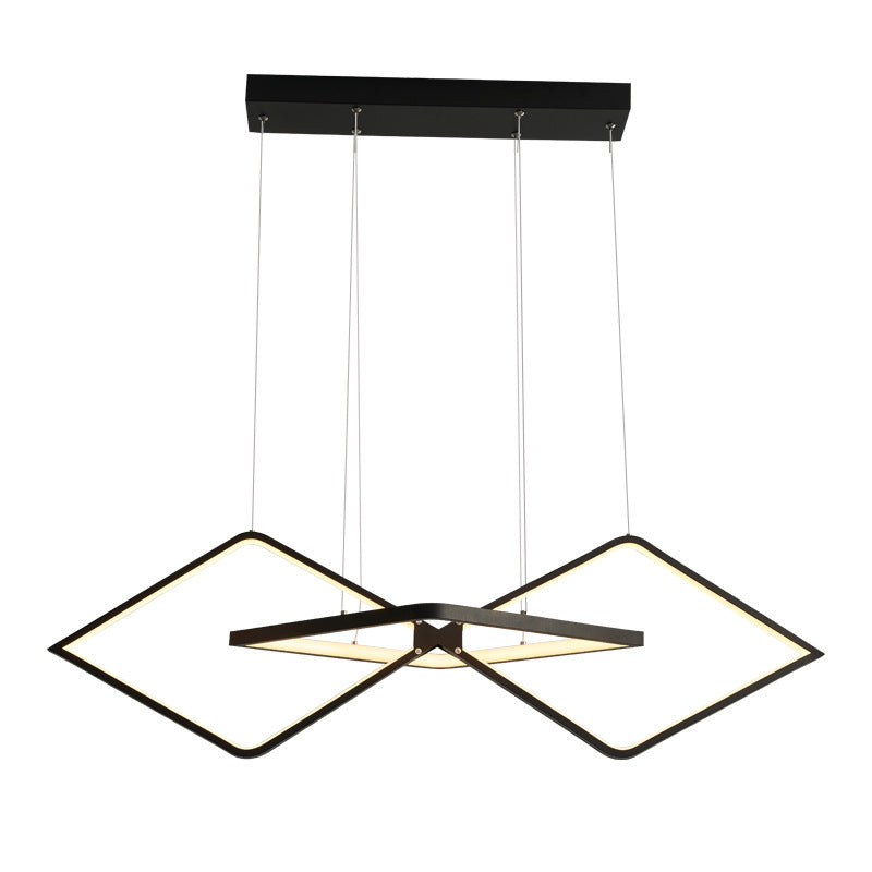 Bouvet Minimalist Geometric Metal Pendant Light, Black/Gold - Lumpaz