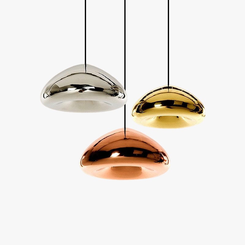 Morandi Modern Bread Shape Glass/Metal Pendant Light, 3 Colors - Lumpaz