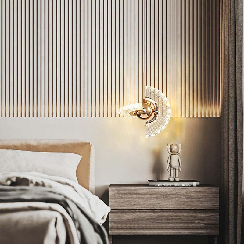 Kristy Nordic Luxury Fan Metal/Acrylic Pendant Light, Gold - Lumpaz