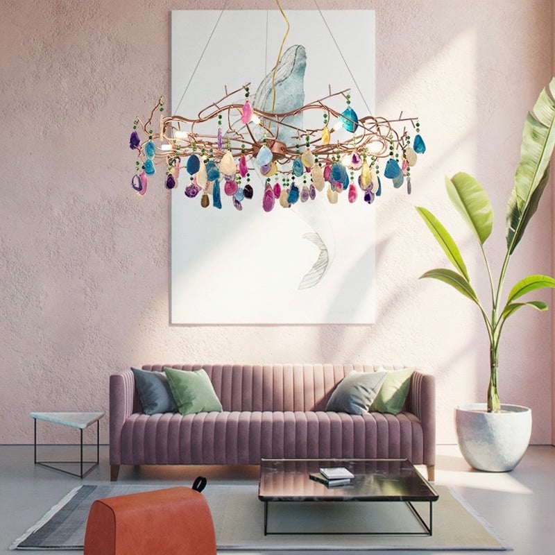 Morandi Art Deco Agate Stone colorful Pendant Light - Lumpaz