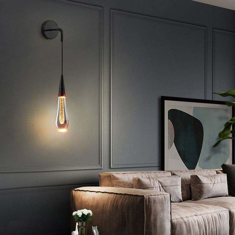 Marilyn Modern Water Drop Wall Lamp, Black/Gold - Lumpaz