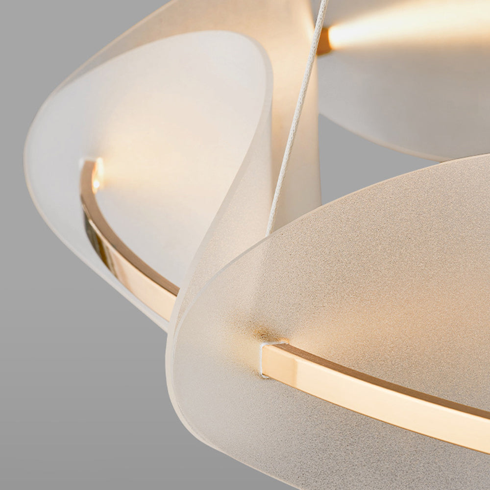 Bella Modern Ring Metal Pendant Light, White - Lumpaz