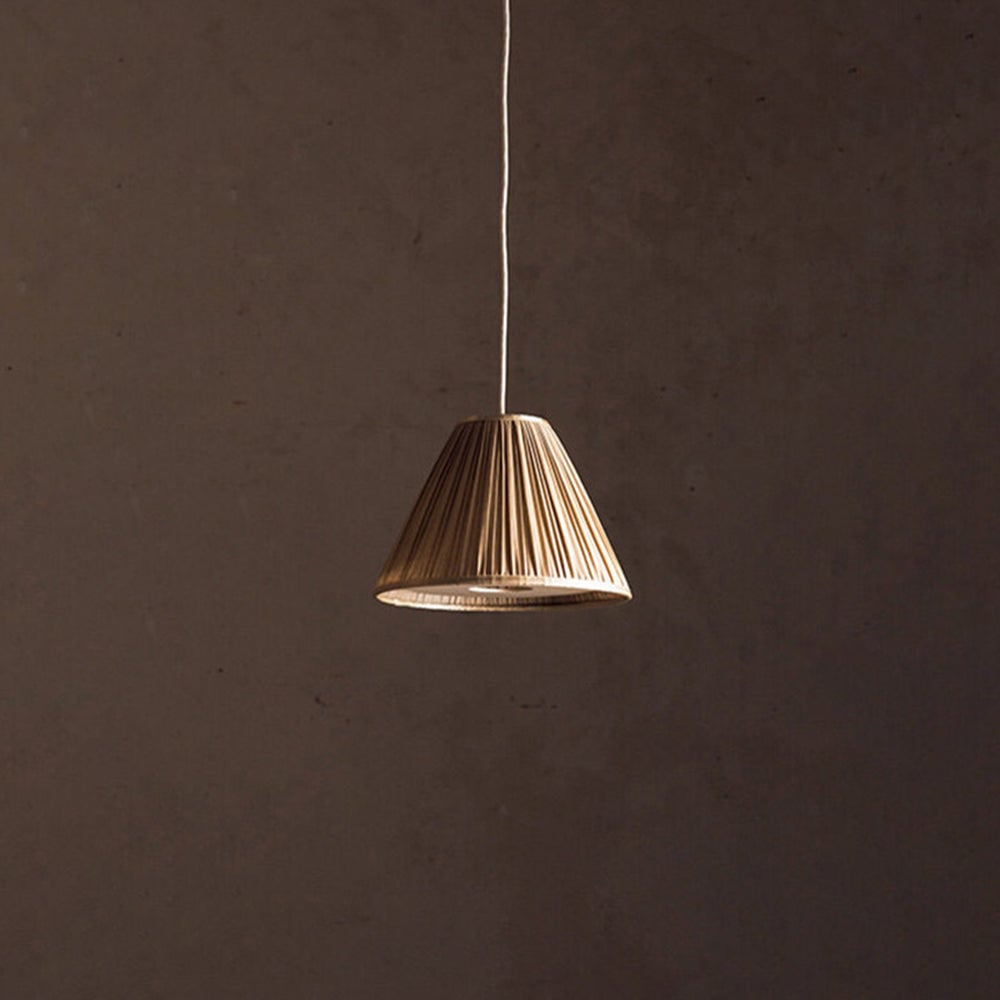Renée Pleated Pendant Light Wabi Sabi, Metal/Fabric, Living Room - Lumpaz