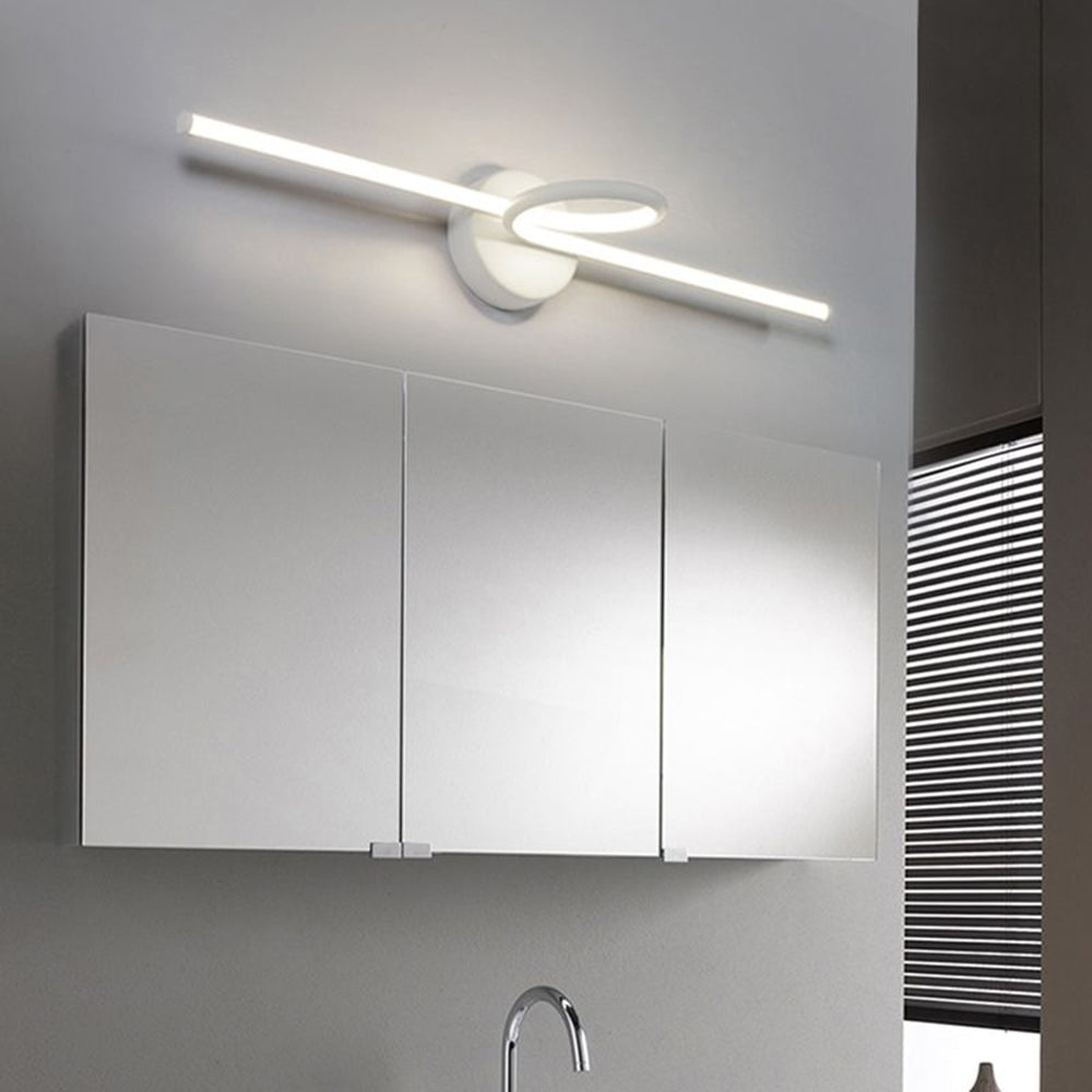 Leigh Foldable curved Vanity Mirror Front Wall Lamp, Black/Brass - Lumpaz