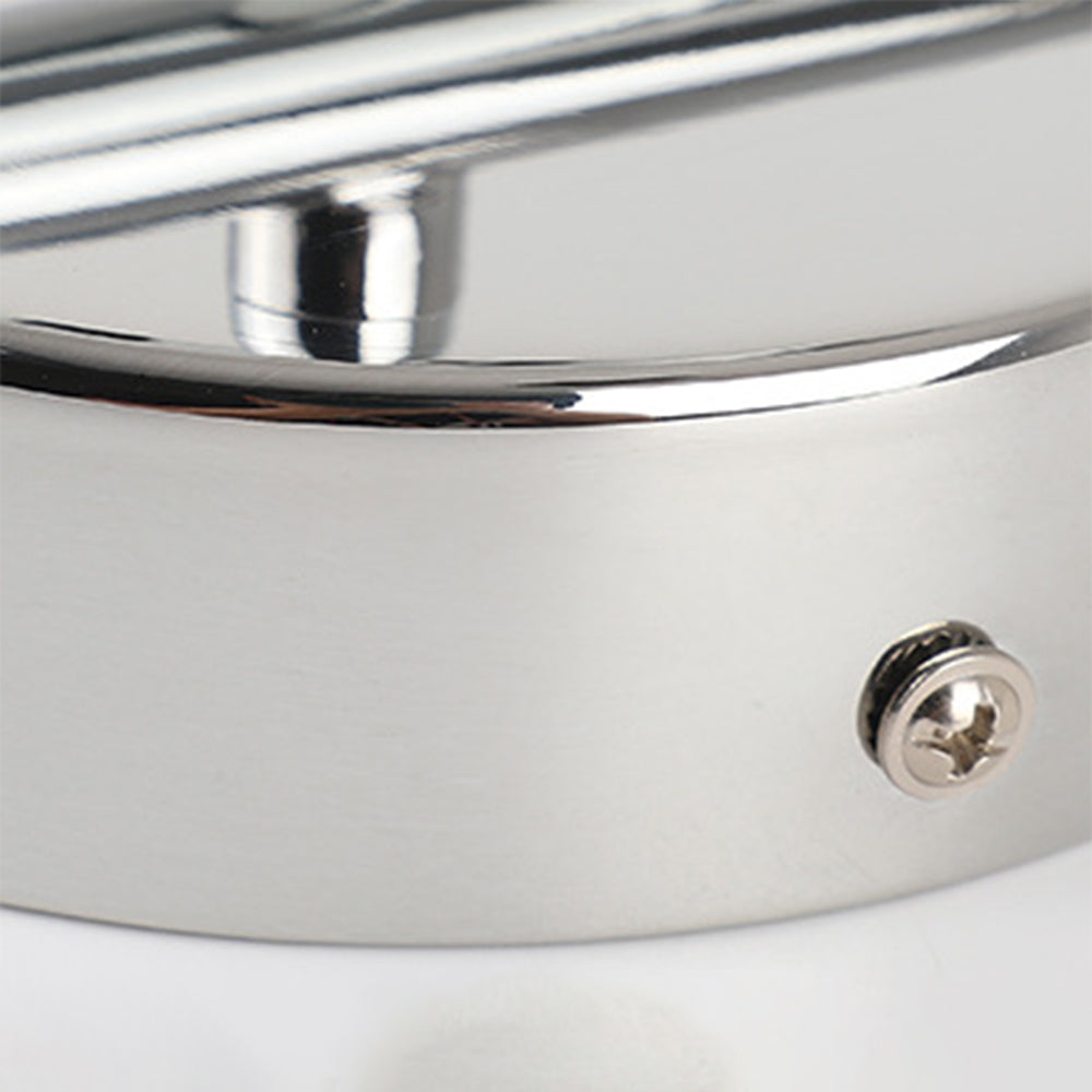 Leigh Modern Arc Wall Lamp, Silver, Metal/Acrylic, Front Mirror Vanity - Lumpaz