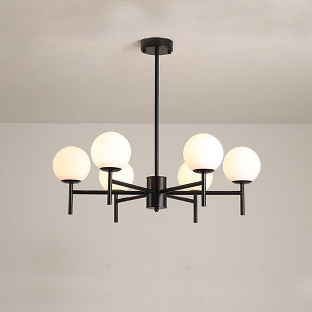 Alessio Modern Globe Bubble Metal/Glass Pendant Light, Gold/Black - Lumpaz